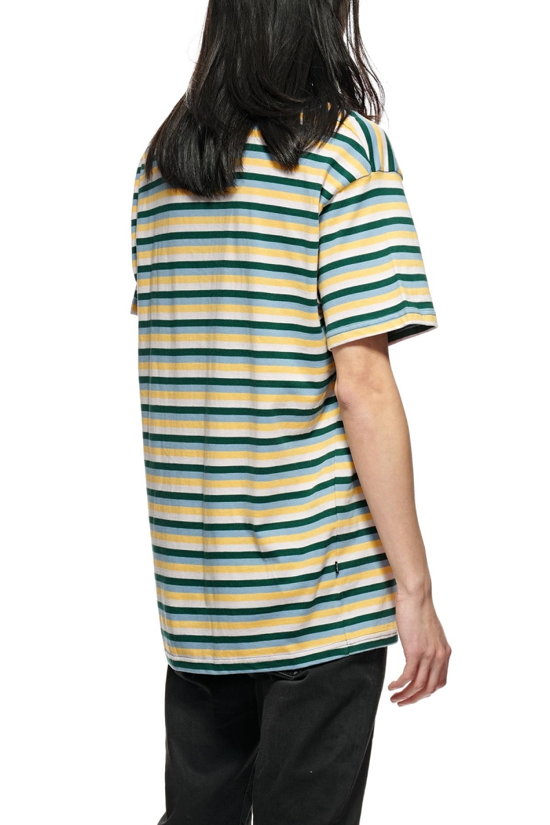 Blue Men's Stussy Classic Stripe SS T Shirts | CA0000129