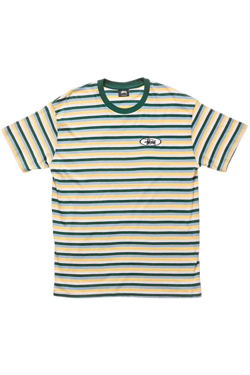 Blue Men\'s Stussy Classic Stripe SS T Shirts | CA0000129