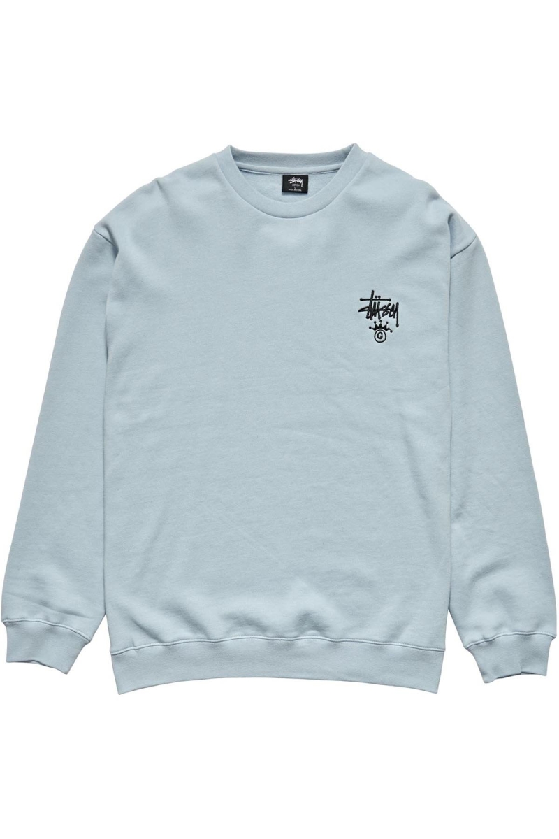 Blue Men\'s Stussy Copyright Crown Crew Sweaters | CA0000829