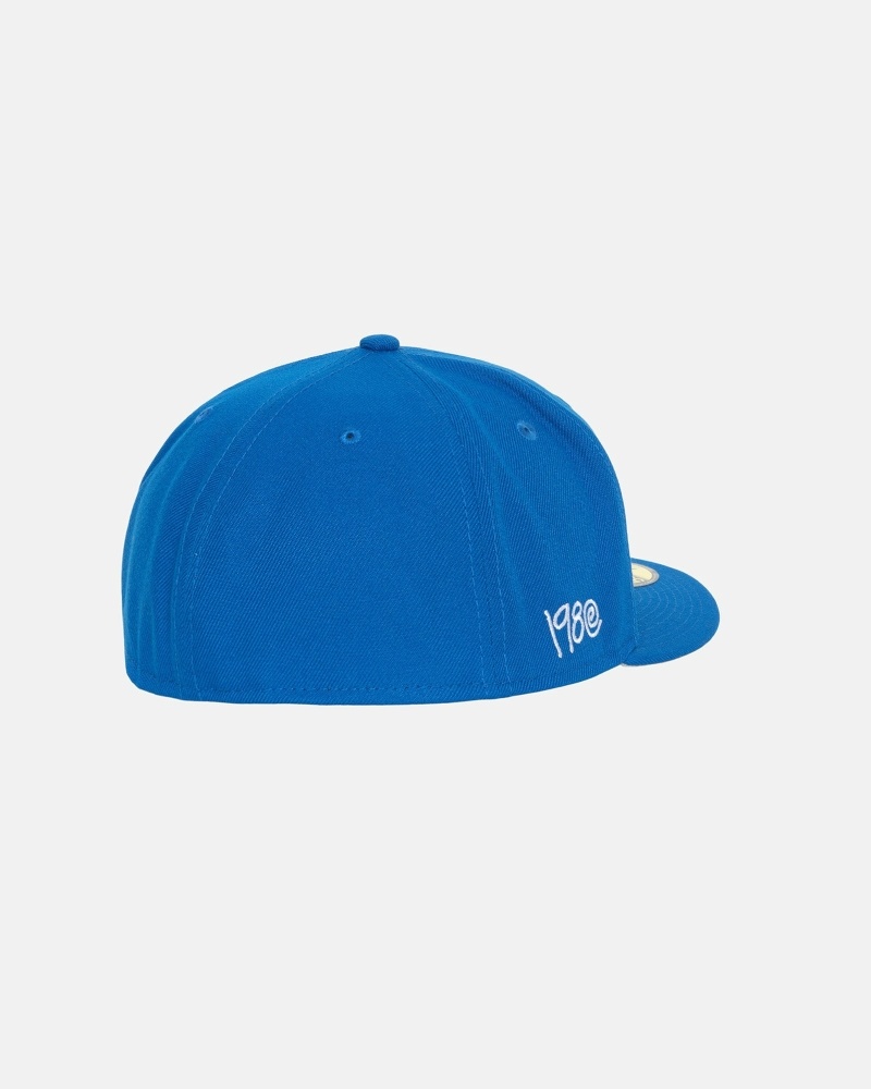 Blue Men's Stussy Curly S 59Fifty New Era Caps | CA0000432