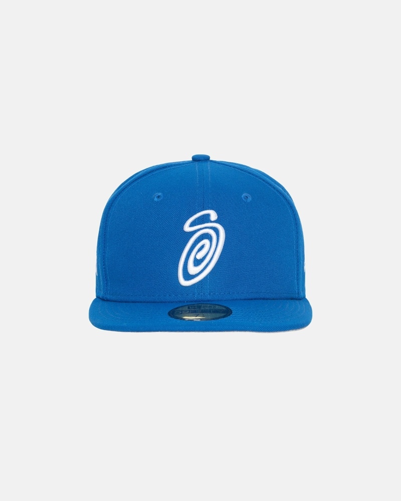 Blue Men\'s Stussy Curly S 59Fifty New Era Caps | CA0000432