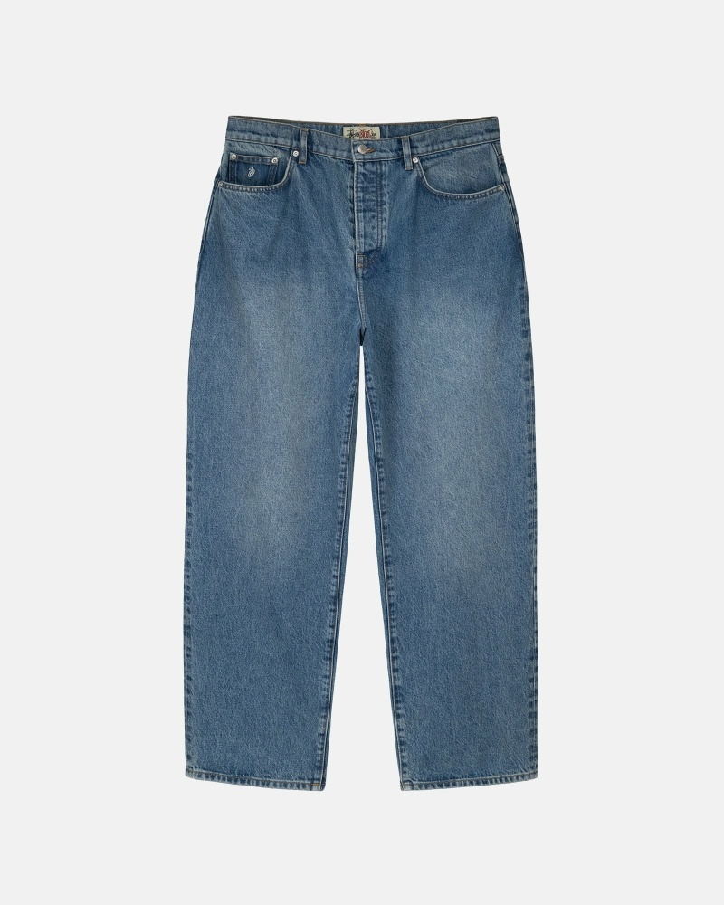 Blue Men\'s Stussy Denim Big O Jeans | CA0000518