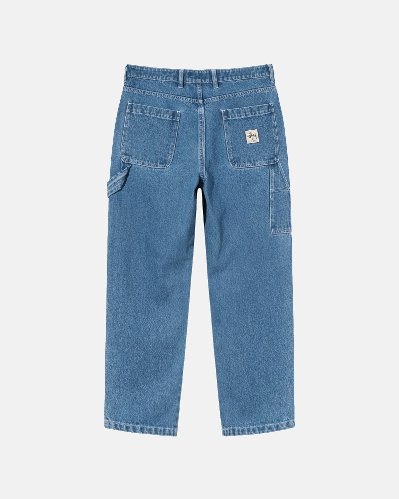 Blue Men's Stussy Denim Work Pants | CA0000556