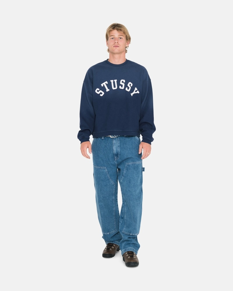 Blue Men's Stussy Denim Work Pants | CA0000556