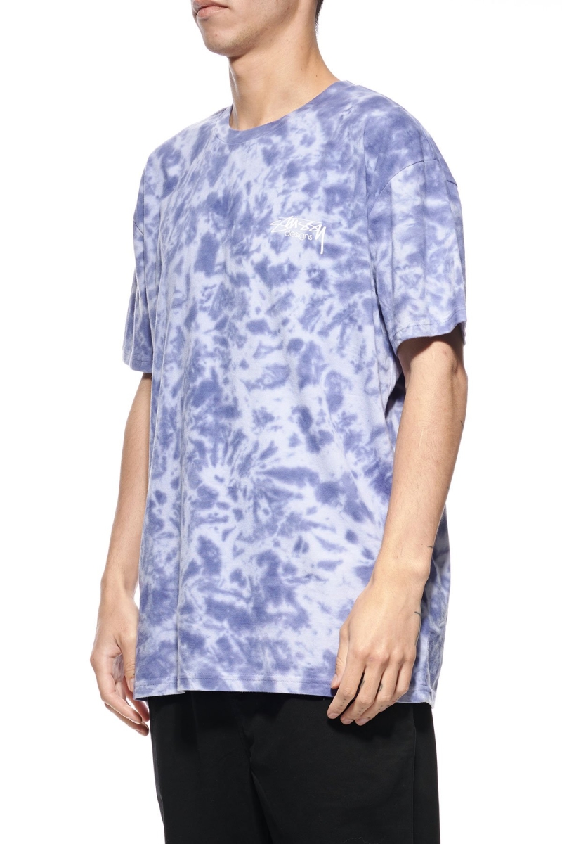 Blue Men's Stussy Designs Tie Dye T Shirts | CA0000155