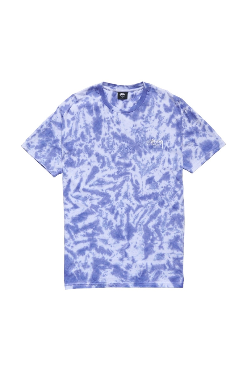 Blue Men\'s Stussy Designs Tie Dye T Shirts | CA0000155