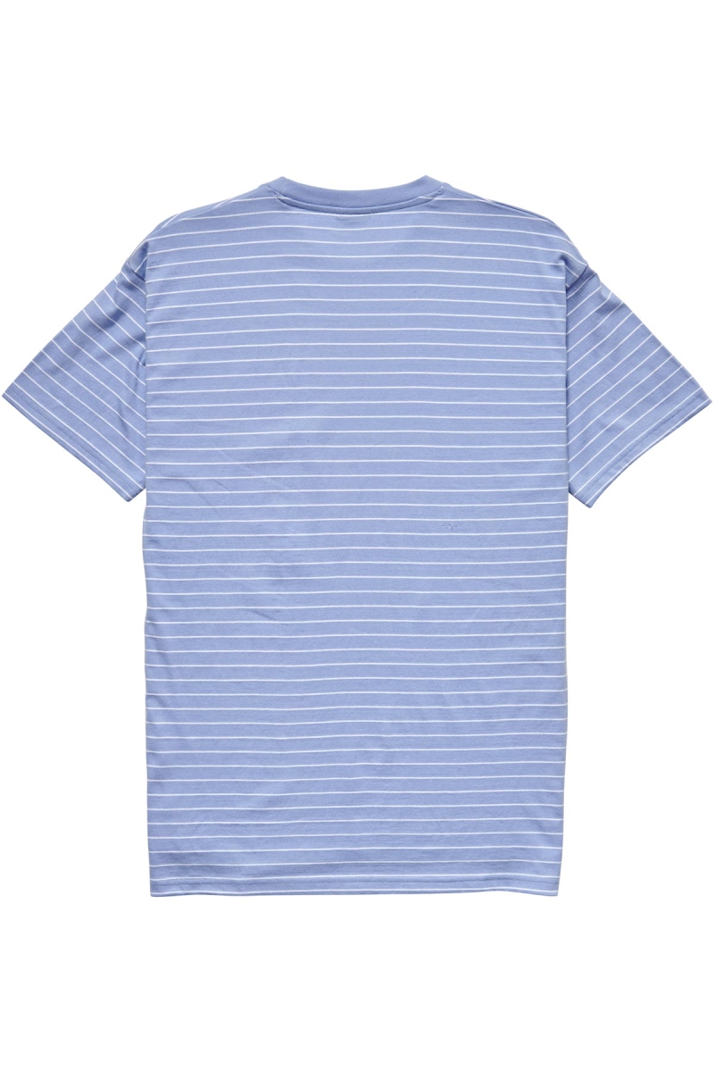 Blue Men's Stussy Dig Stripe SS Pocket T Shirts | CA0000162