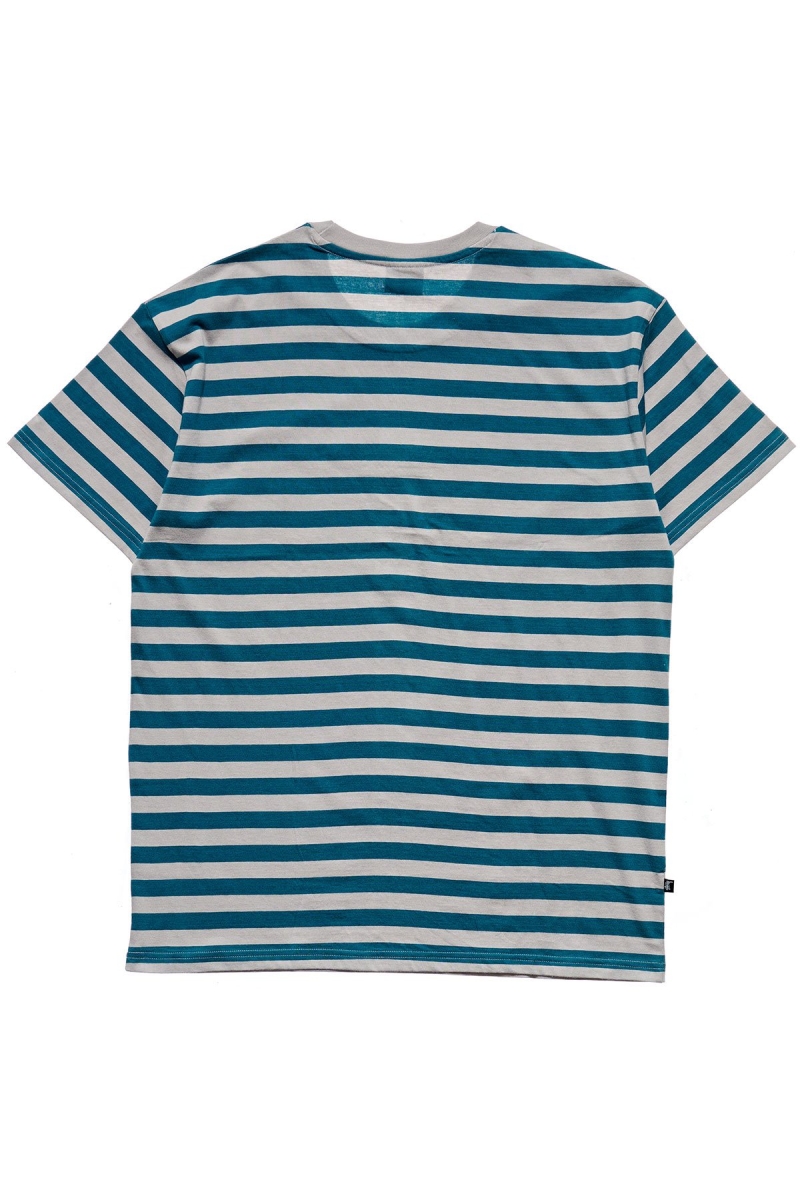 Blue Men's Stussy International Stripe SS T Shirts | CA0000226