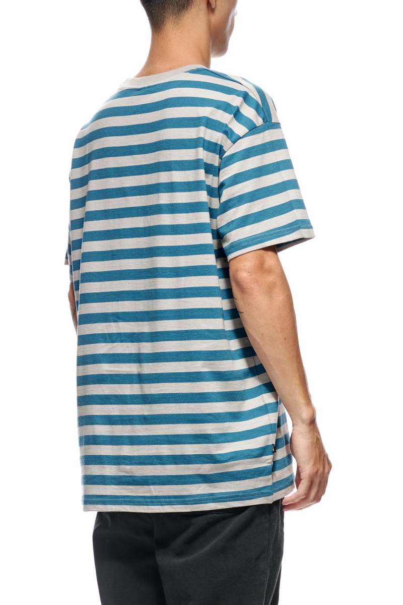 Blue Men's Stussy International Stripe SS T Shirts | CA0000226