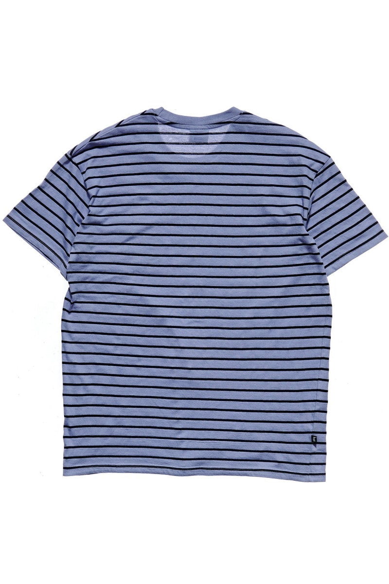 Blue Men's Stussy Kalorama Stripe SS T Shirts | CA0000230