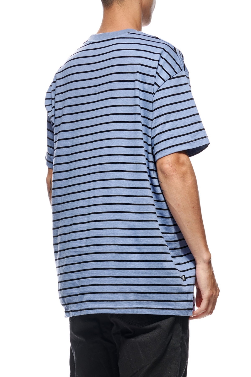 Blue Men's Stussy Kalorama Stripe SS T Shirts | CA0000230