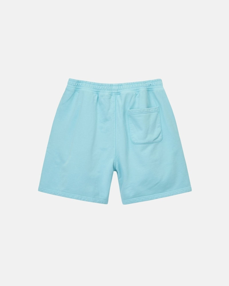 Blue Men's Stussy Overdyed Stock Logo Shorts | CA0000656