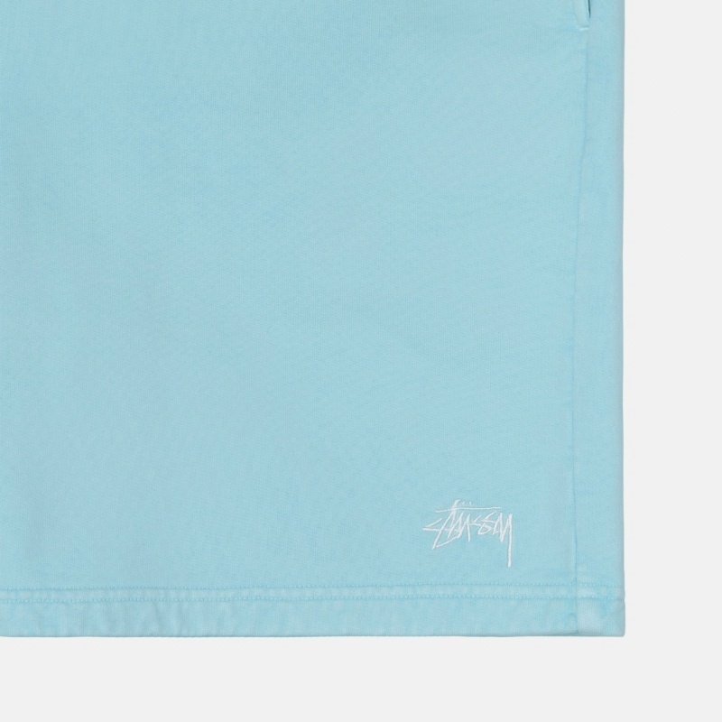 Blue Men's Stussy Overdyed Stock Logo Shorts | CA0000656