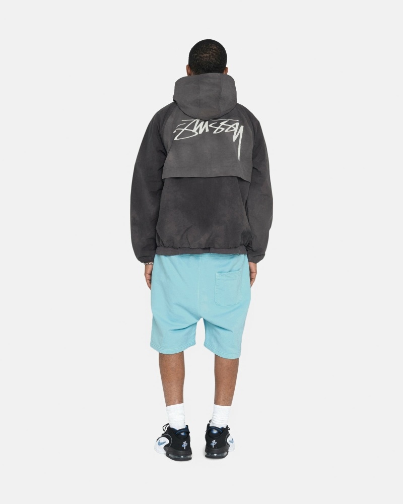 Blue Men's Stussy Overdyed Stock Logo Shorts | CA0000656