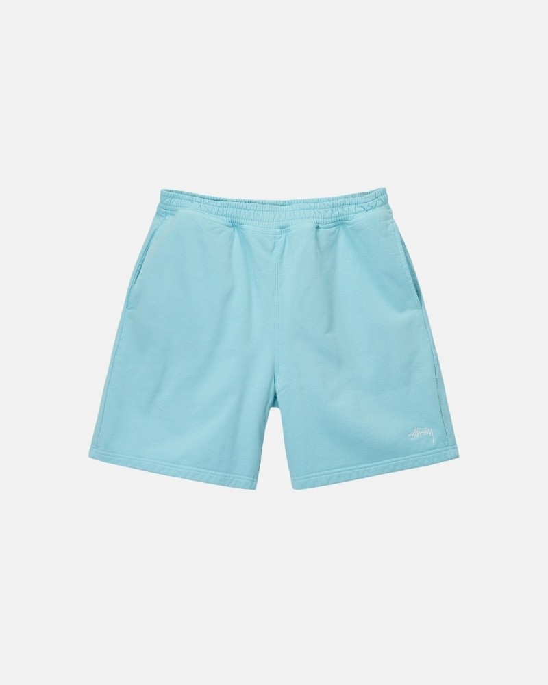 Blue Men\'s Stussy Overdyed Stock Logo Shorts | CA0000656