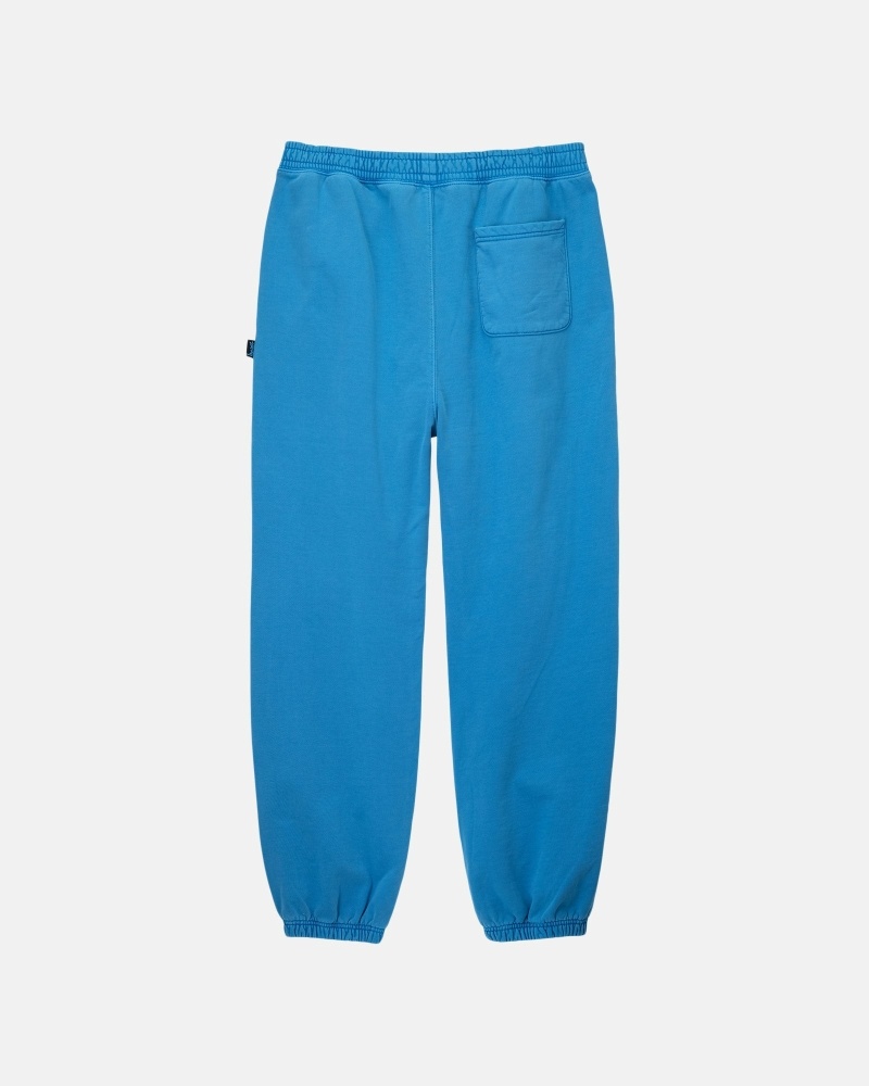 Blue Men's Stussy Pigment Dyed Fleece Pants | CA0000565