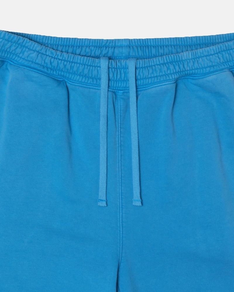 Blue Men's Stussy Pigment Dyed Fleece Pants | CA0000565