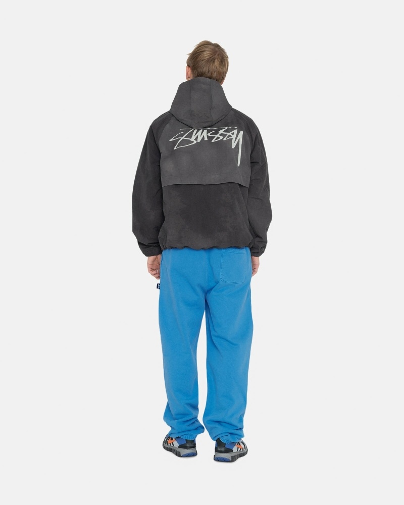 Blue Men's Stussy Pigment Dyed Fleece Pants | CA0000565