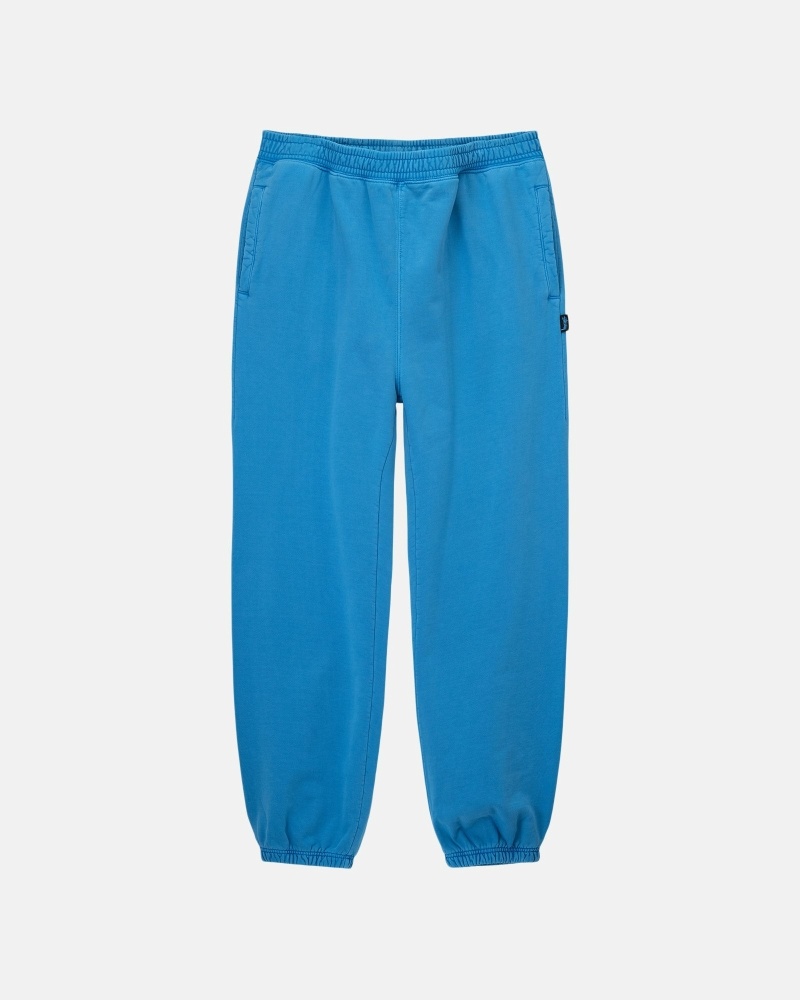 Blue Men\'s Stussy Pigment Dyed Fleece Pants | CA0000565