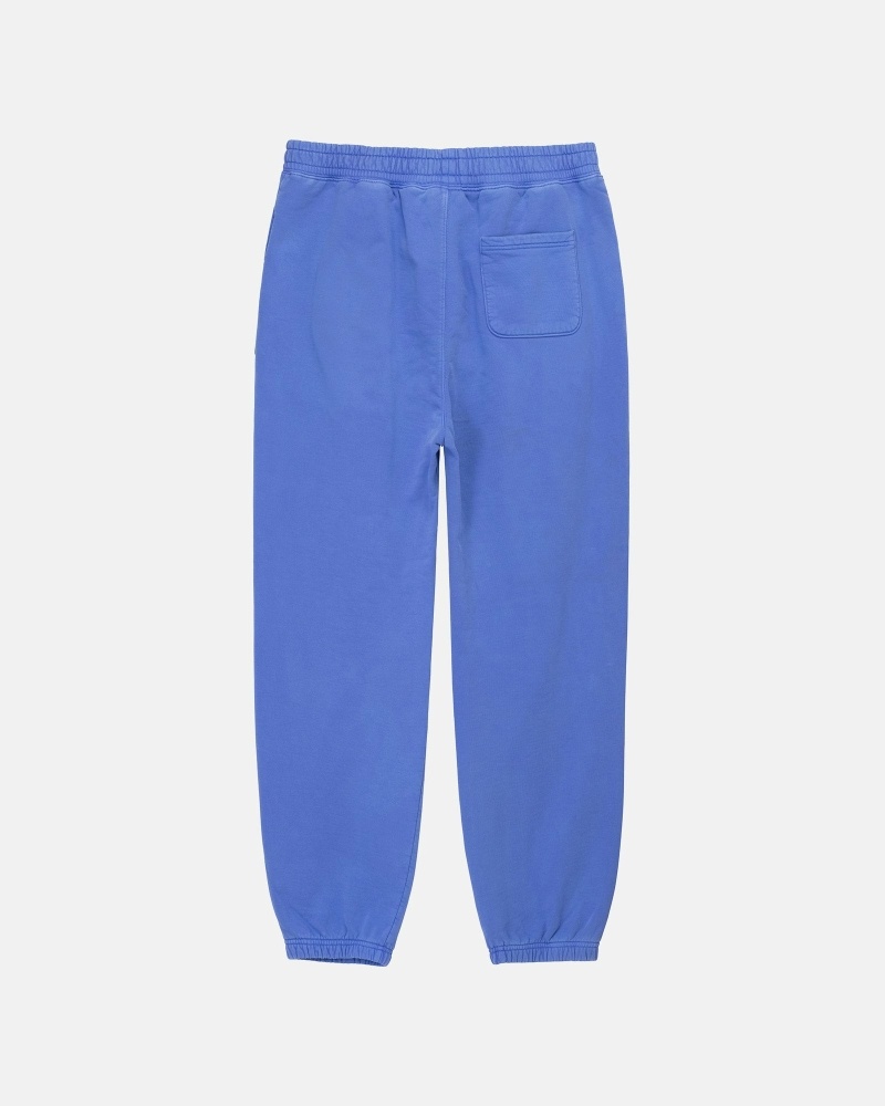 Blue Men's Stussy Pigment Dyed Fleece Pants | CA0000568