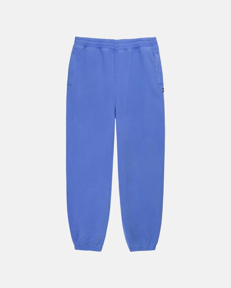 Blue Men\'s Stussy Pigment Dyed Fleece Pants | CA0000568