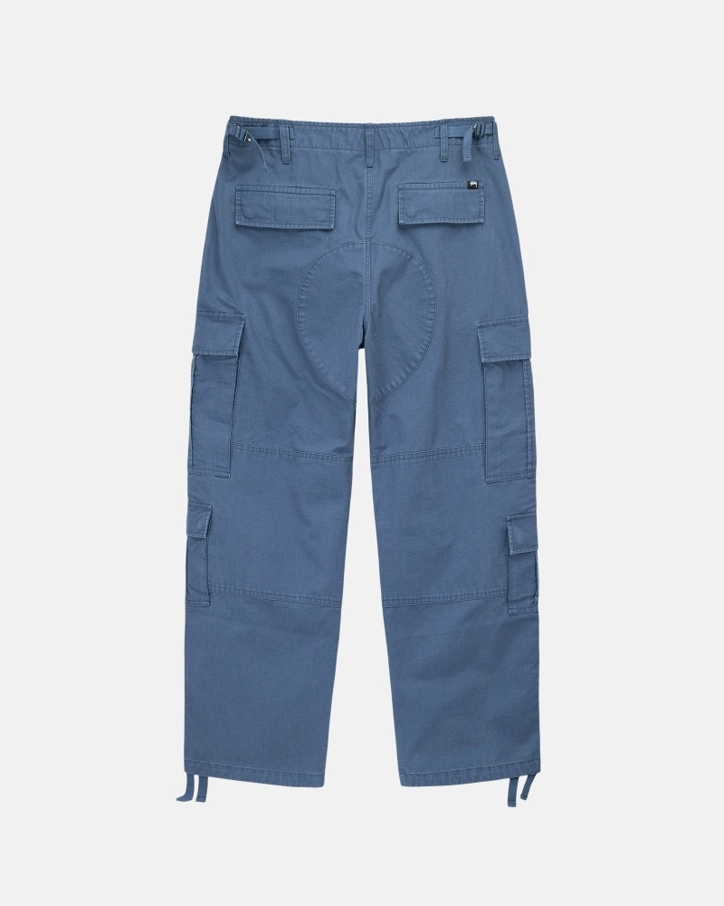 Blue Men's Stussy Ripstop Surplus Cargo Pants | CA0000591