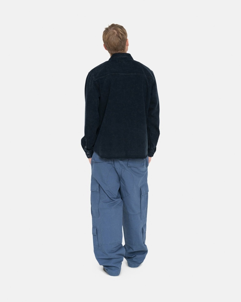 Blue Men's Stussy Ripstop Surplus Cargo Pants | CA0000591