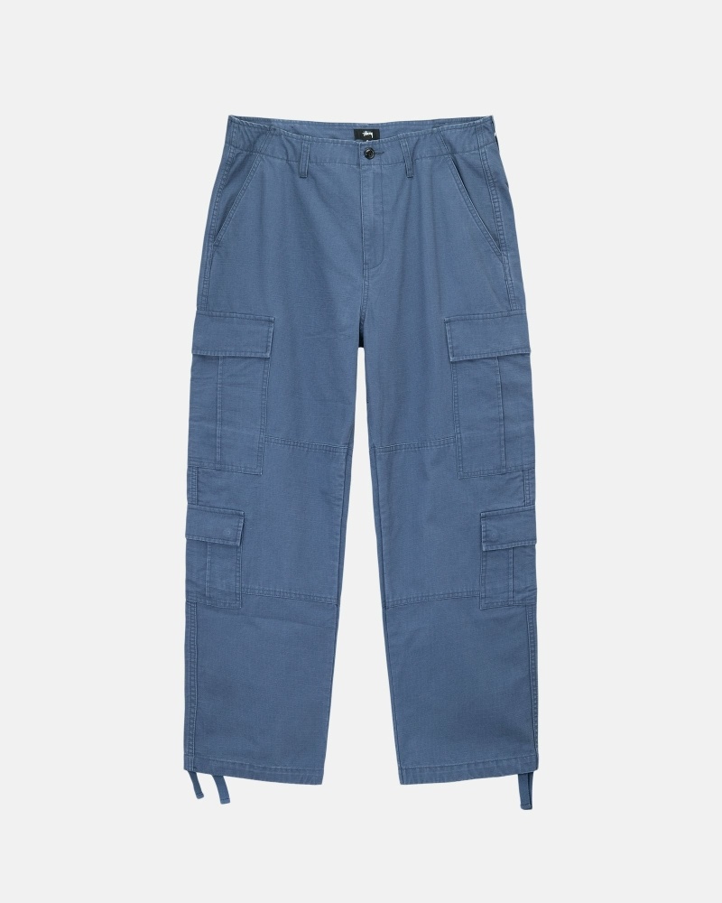 Blue Men\'s Stussy Ripstop Surplus Cargo Pants | CA0000591