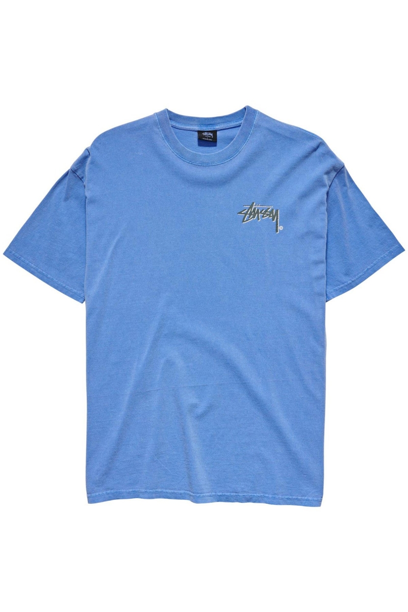 Blue Men\'s Stussy Shadow Stock SS T Shirts | CA0000263