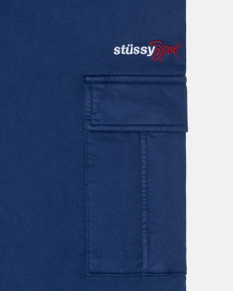 Blue Men's Stussy Sport Cargo Fleece Pants | CA0000598