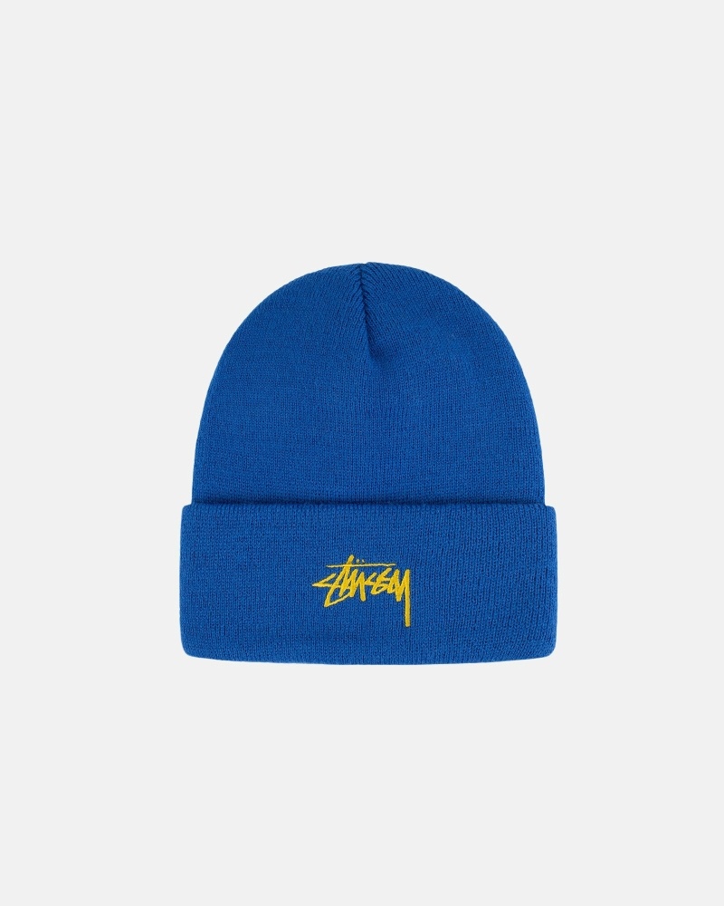 Blue Men\'s Stussy Stock Cuff Beanie | CA0000489