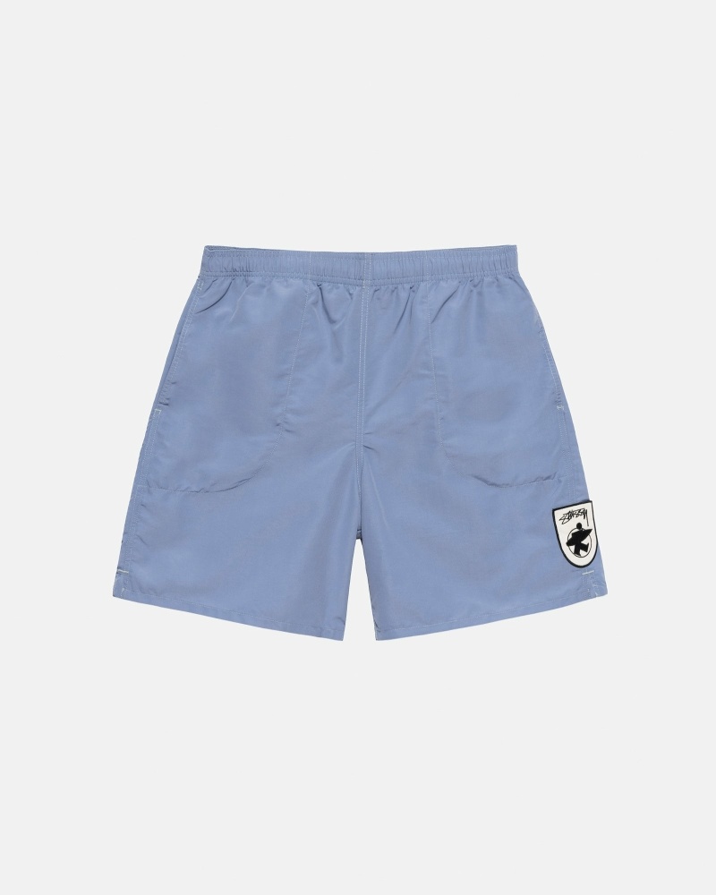 Blue Men\'s Stussy Surfman Patch Shorts | CA0000703