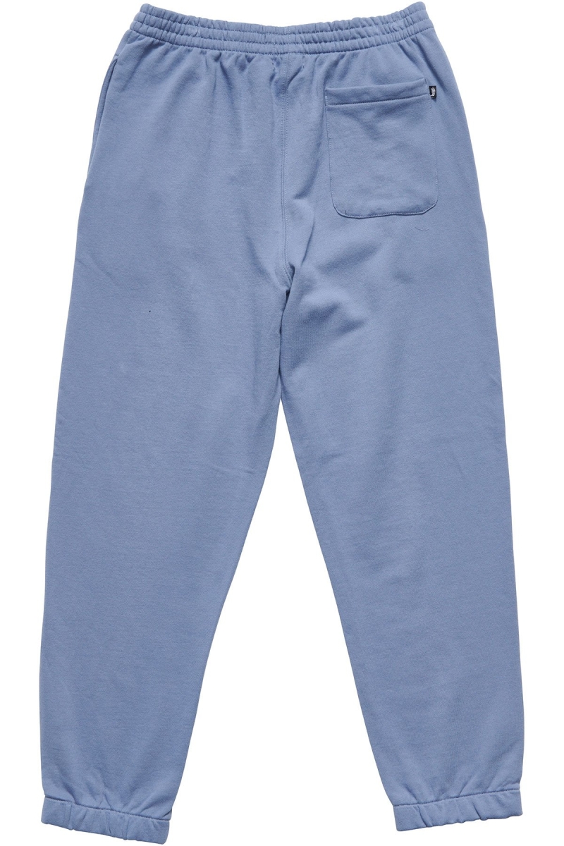 Blue Men's Stussy Text Fleece Track Pants | CA0001006