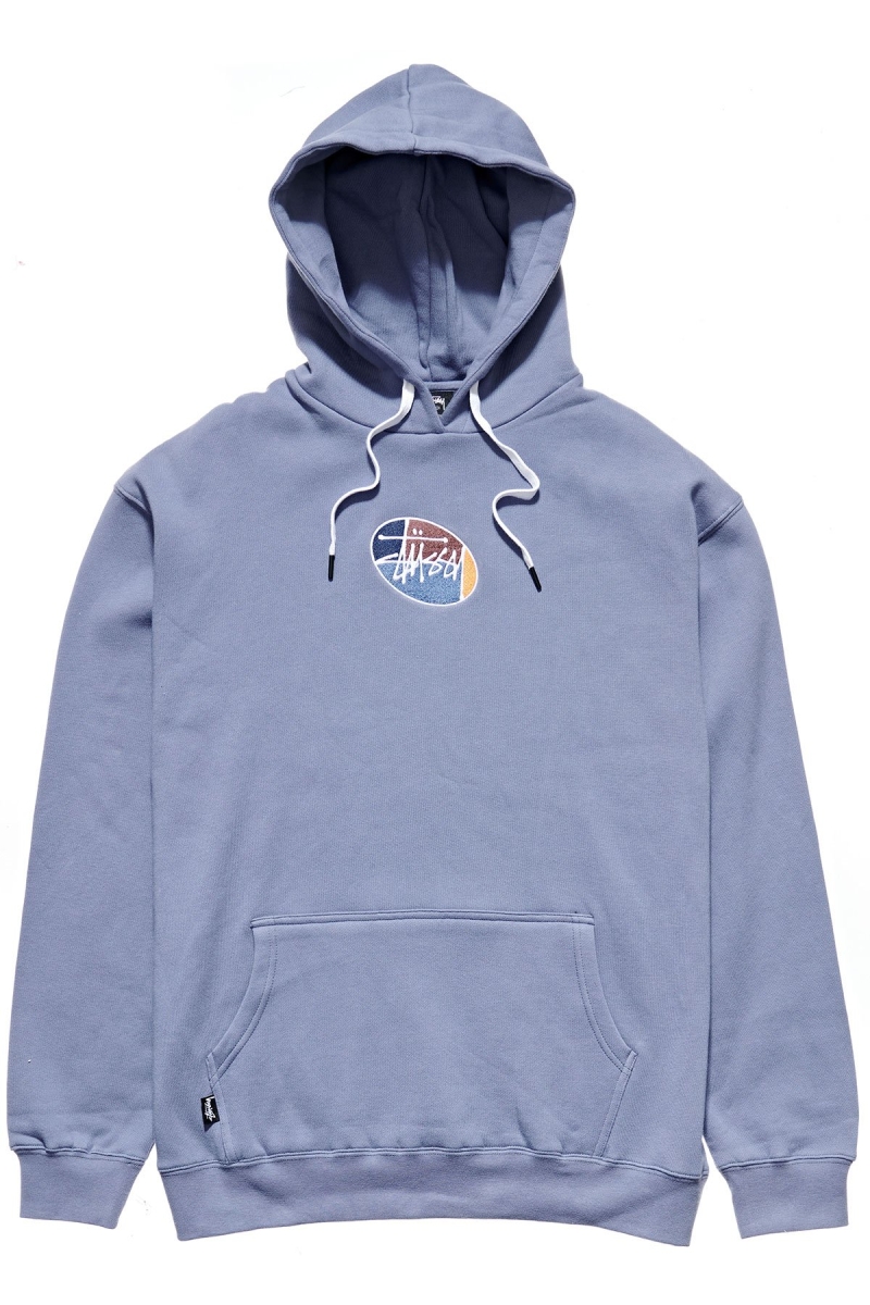 Blue Men\'s Stussy Trivial Pursuit Hoodies | CA0000088