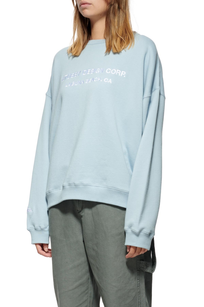 Blue Women's Stussy Alcott OS Crew Sweaters | CA0000811