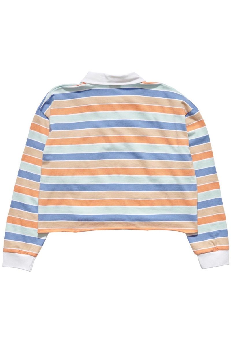 Blue Women's Stussy Anders Stripe Rugby Shirts | CA0000291