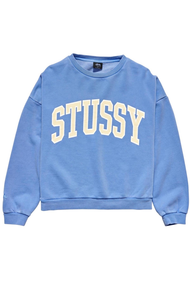 Blue Women\'s Stussy Campus OS Crew Sweaters | CA0000821