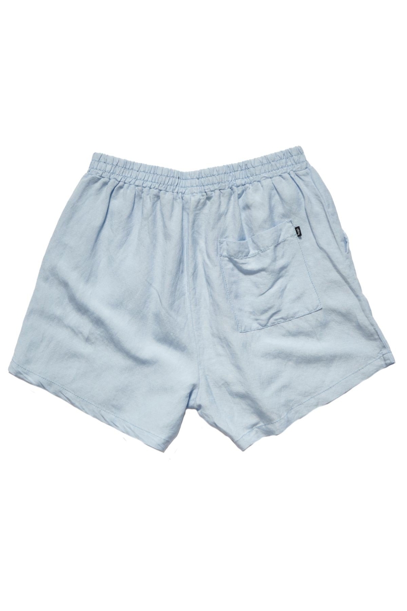 Blue Women's Stussy Designs Linen Short Shorts | CA0000640