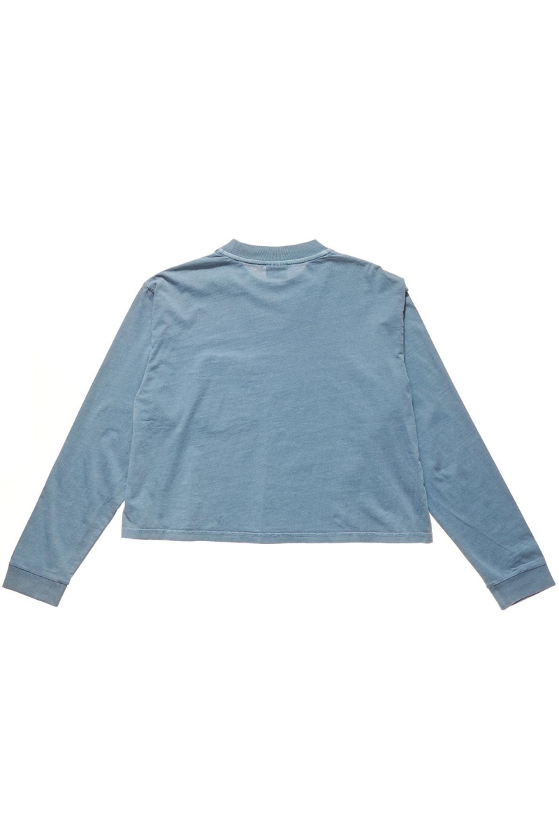 Blue Women's Stussy Graffiti Pigment LS Boxy Sweatshirts | CA0000922