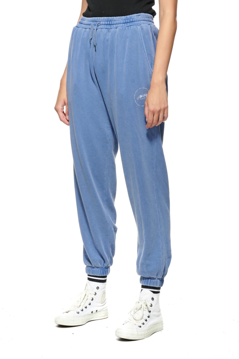 Blue Women's Stussy Laguna Overdye Marle Track Pants | CA0000986