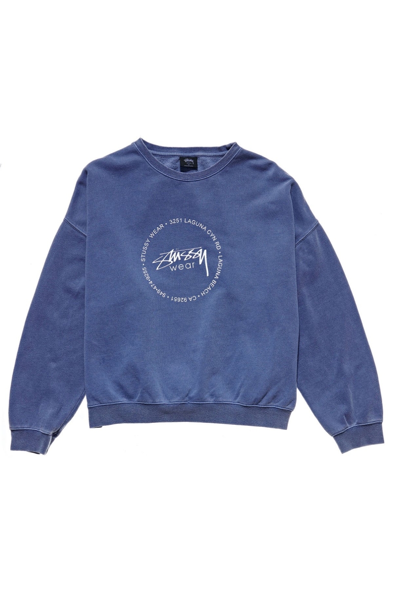 Blue Women\'s Stussy Laguna Overdyed Marle Crew Sportswear | CA0000774