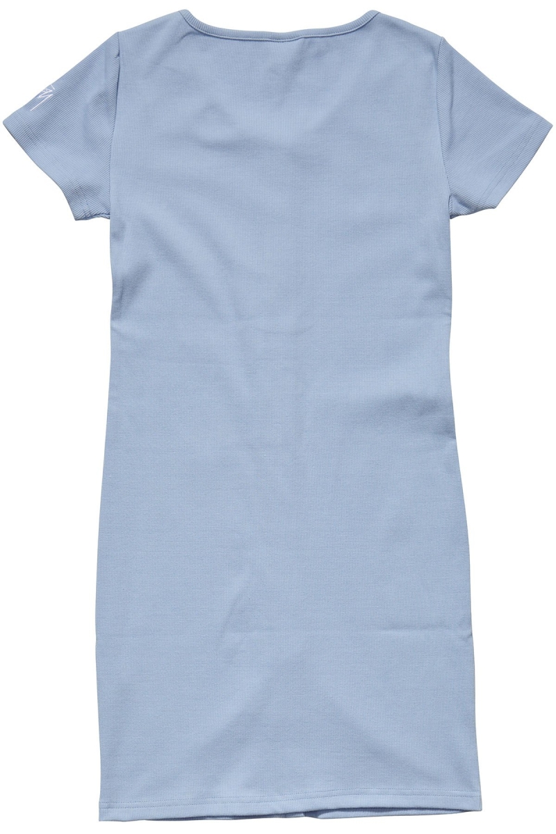 Blue Women's Stussy Mission Rib Tee Dress | CA0000516