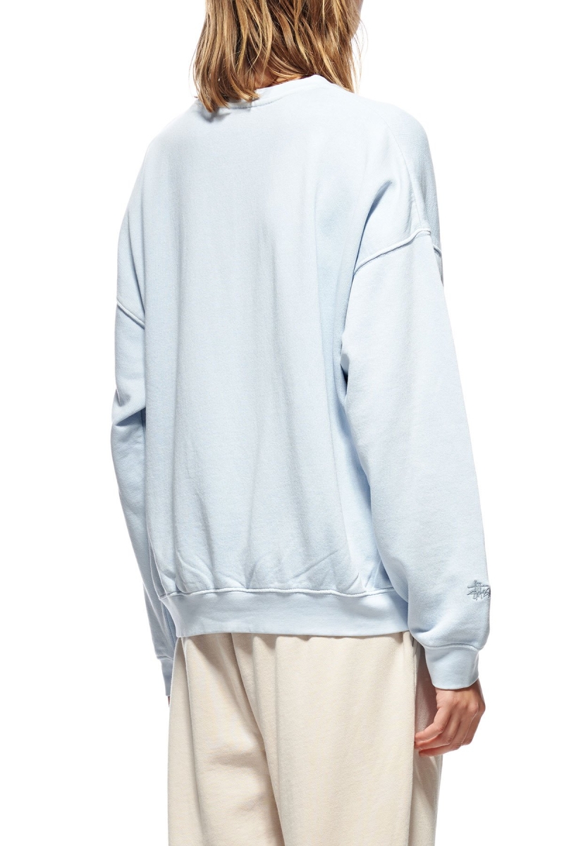 Blue Women's Stussy Scholarship BF Crew Sweaters | CA0000851