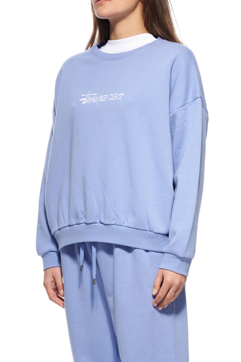 Blue Women's Stussy Sport OS Crew Sportswear | CA0000790