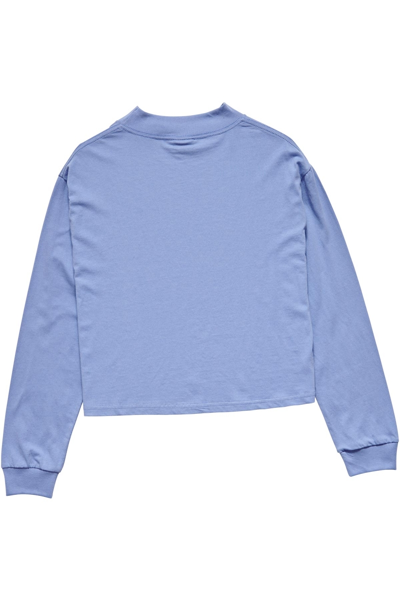 Blue Women's Stussy Stock Mock Neck LS Sweatshirts | CA0000956