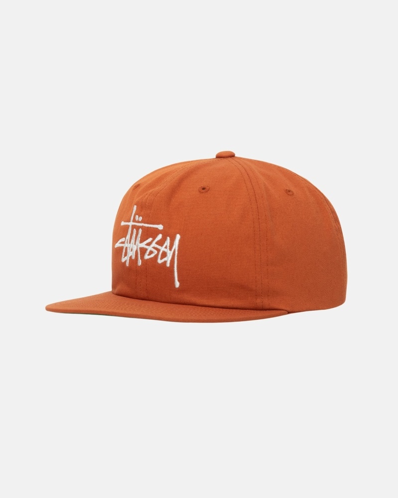 Brown Men's Stussy Basic Strapback Caps | CA0000398