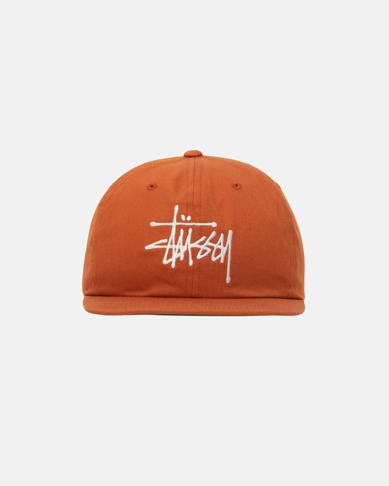 Brown Men\'s Stussy Basic Strapback Caps | CA0000398