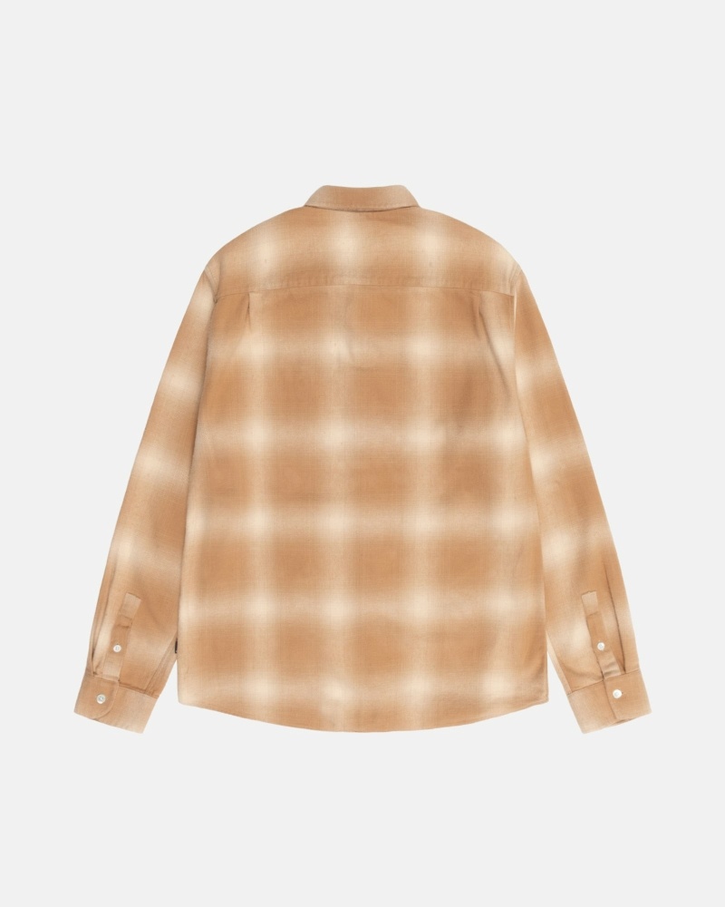 Brown Men's Stussy Bay Plaid Shirts | CA0000295