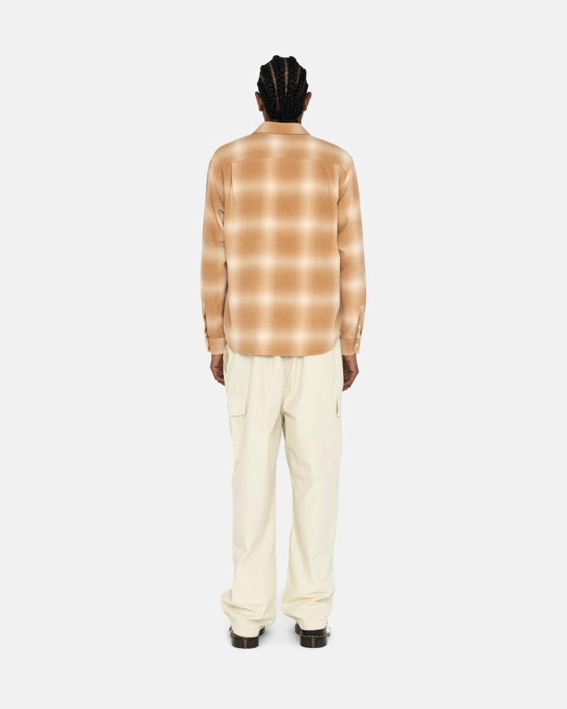 Brown Men's Stussy Bay Plaid Shirts | CA0000295