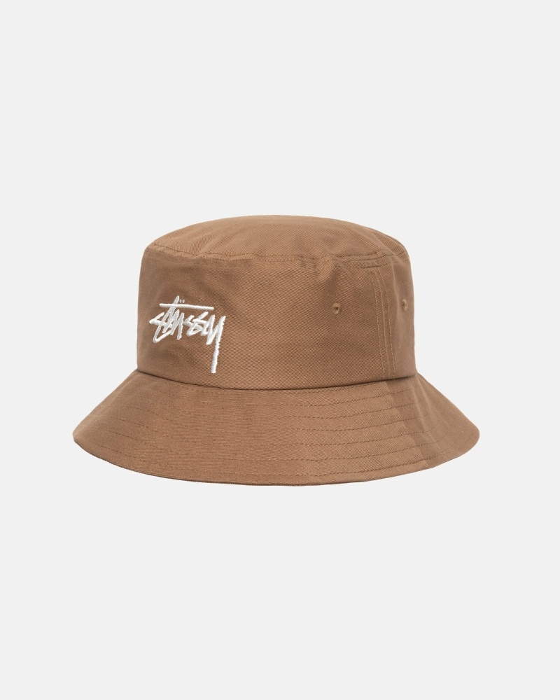 Brown Men's Stussy Big Stock Bucket Hats | CA0000405